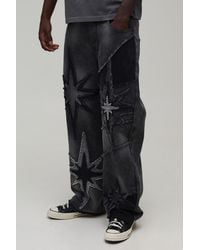 BoohooMAN - Star Cut & Sew Relaxed Fit Jeans - Lyst
