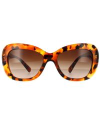 Versace - Rectangle Light Havana Gradient Sunglasses - Lyst