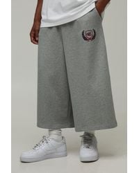 BoohooMAN - Raw Hem Embroidered Longline Jort - Lyst