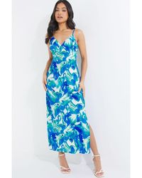 Quiz - Petite Tropical Print Midaxi Dress - Lyst