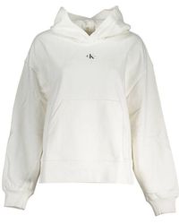 Calvin Klein - Weiße Baumwoll Damen Pullover Hoodie - Lyst