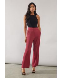 Wallis - Petite Premium Pinktuck Detail Kickflare Trouser - Lyst