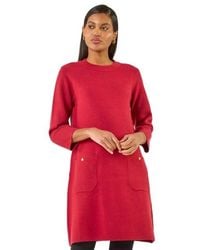 Roman - Patch Pocket Knit Dress - Lyst