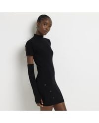 River Island - Bodycon Mini Dress Knit Glove Detail Viscose - Lyst