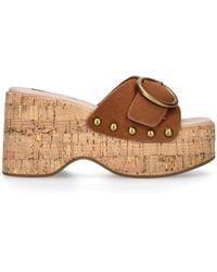 Steve Madden - Suede Pedestal Sandals - Lyst