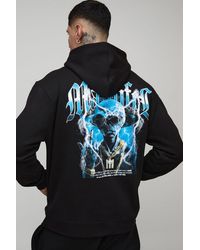 BoohooMAN - Tall Oversized Gothic Rhinestone Graphic Hoodie - Lyst