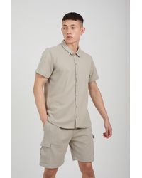 Brave Soul - Pale 'Cadby' Short Sleeve Textured Shirt - Lyst