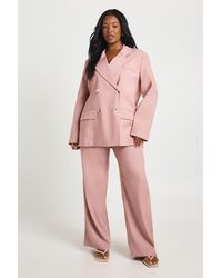 Boohoo - Plus Oversized Horn Button Blazer - Lyst