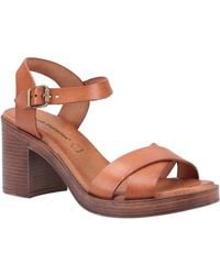 Hush Puppies - Georgia Leather Tan Sandals - Lyst