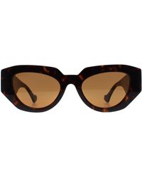 Gucci - Cat Eye Shiny Dark Havana Gg1421S - Lyst