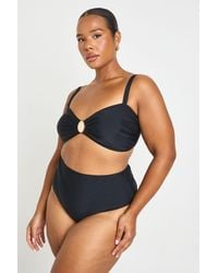 Boohoo - Plus Trim Detail Bikini Top & High Waist Brief Set - Lyst