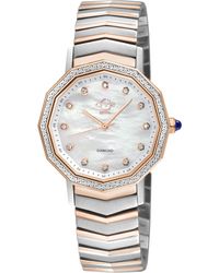 Gv2 - Spello Ii Ip Rose Case, Mop Dial, Two Toned Ss Iprg Bracelet Watch - Lyst