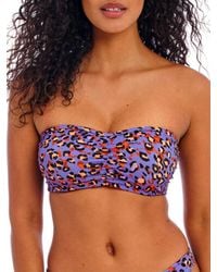 Freya - Printed Bandeau Bikini Top - Lyst