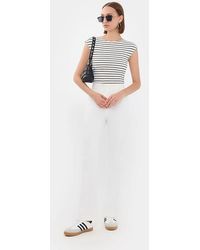 Hiccup - Striped Ribbed Cap-Sleeve Top - Lyst