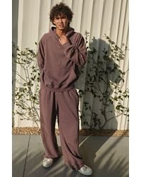 BoohooMAN - Oversized Graphic Hooded Washed Tracksuit - Lyst