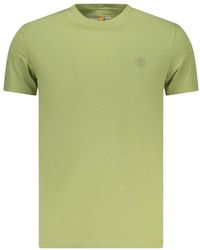 Timberland - Verde Katoenen T-Shirt Voor - Lyst