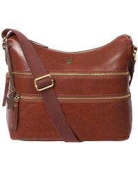 Conkca London - 'georgia' Conker Brown Leather Shoulder Bag - Lyst