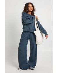 Boohoo - Washed Ribbed Detail Straight Leg Tracksuit - Lyst