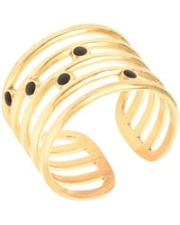 The Jewellery Stockroom - Plated Stacked Enamel Ring - Lyst