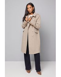 Wallis - Button Down Military Coat - Lyst