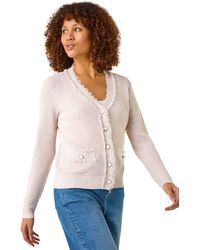 Roman - Fringe Button Knit Cardigan - Lyst