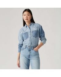 Levi's - Levi's Teodora Lightweight Western Denim Shirt - Lyst