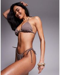 ASOS - Tayla Tie Side Bikini Bottom With Bead Trim - Lyst