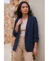 Roman - Ruched 3/4 Sleeve Blazer Jacket - Lyst