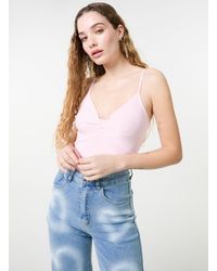 Pink Vanilla - Slinky Twist Front Bodysuit - Lyst