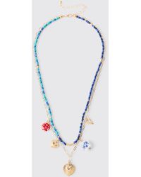 BoohooMAN - Layered Charm Necklace - Lyst