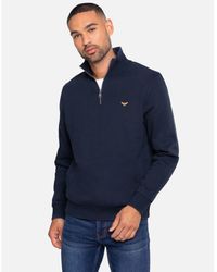 Threadbare - 'Patrick' Quarter Zip Neck Sweatshirt Cotton - Lyst