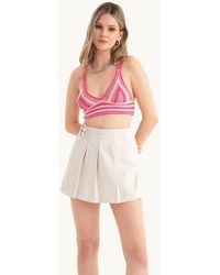 Hiccup - Striped V Neck Knitted Crochet Crop Top - Lyst