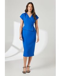 PRINCIPLES - Peplum Detail Crepe Pencil Dress - Lyst