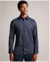Ted Baker - Pavia Long Sleeve Geometric Star Print Shirt - Lyst