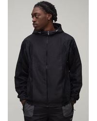 BoohooMAN - Regular Fit Tonal Colour Block M Star Hooded Jacket - Lyst