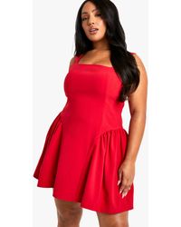 Boohoo - Plus Square Neck Skater Dress - Lyst