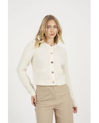 Brave Soul - Button Through Boucle Cardigan - Lyst