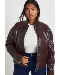 Boohoo - Plus Faux Leather Oversized Jacket - Lyst