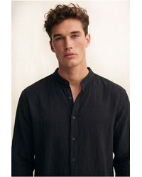 Bianco Lucci - Oversized Mandarin Collar Shirt - Lyst