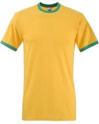Fruit Of The Loom - Ringer Short Sleeve T-Shirt (Sunflower/Kelly) - Lyst