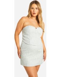 Boohoo - Plus Boucle Mini Skirt - Lyst
