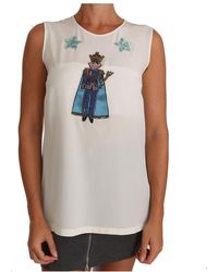 Dolce & Gabbana - Silk Crystal Sequined Fairy T-Shirt Material_Silk - Lyst