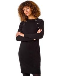 Roman - Button Detail Knitted Dress - Lyst