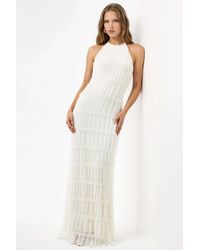 Hiccup - Halter Neck Textured Maxi Dress - Lyst