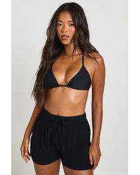 Boohoo - Essentials Linen Look Shorts - Lyst
