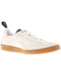 Diadora - Premium Leather Upper Lace Up Retro Fashion Trainer With Distressed Finish - Lyst