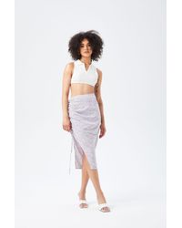 Urban Bliss - Floral Drawstring Side Midi Skirt - Lyst