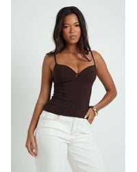 Boohoo - Bengaline Cut Out Detail Strappy Corset Top - Lyst