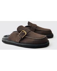 BoohooMAN - Chunky Buckle Pu Mule - Lyst