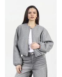 Brave Soul - Oversized Cropped Bomber Style Jacket - Lyst